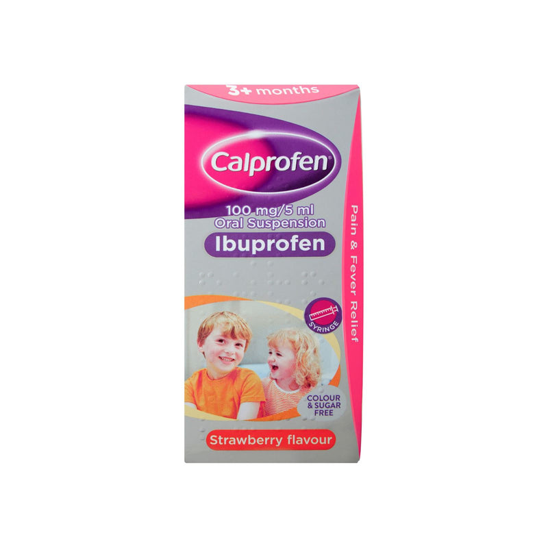 Calprofen Ibuprofen Suspension Strawberry Flavour 3+ Months 100 ml
