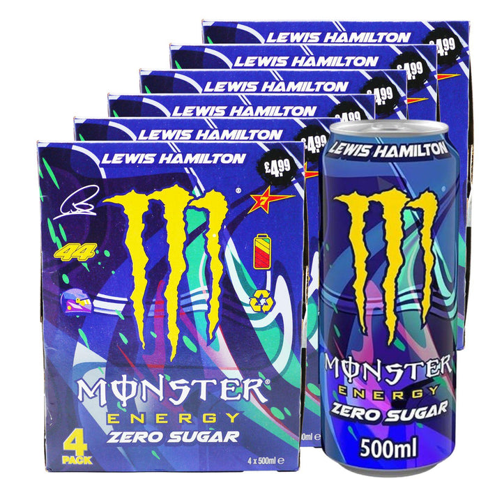 Monster Energy Lewis Hamilton Zero Sugar Pack of 4 500ml (Box of 6)