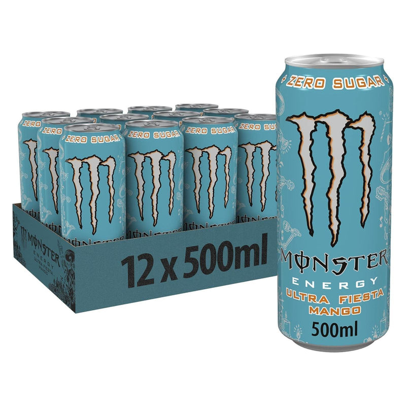 Monster Energy Drink Ultra Fiesta Mango Zero Sugar 500ml (Pack of 12)