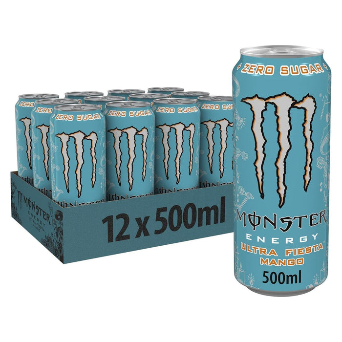 Monster Energy Drink Ultra Fiesta Mango Zero Sugar 500ml (Pack of 12)