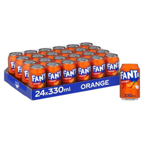 Fanta Orange Flavoured Soda Cans (24 x 330ml)