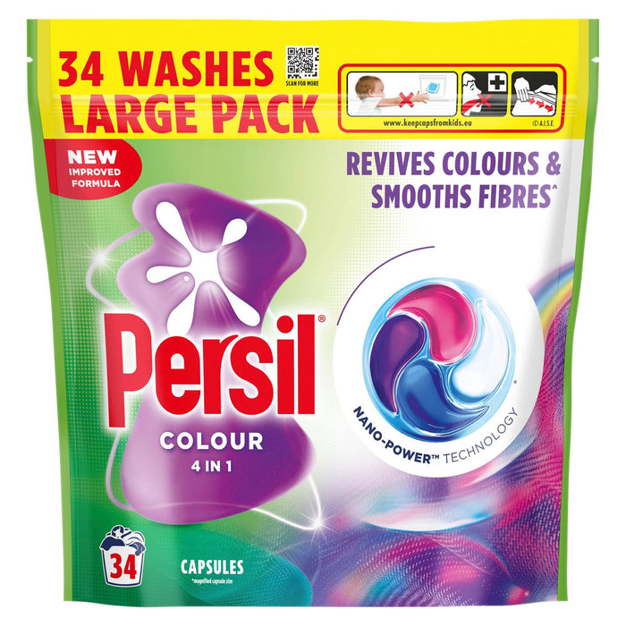 Persil Colour 4-in-1 Fast Dissolving Laundry Capsules, 34 Washes