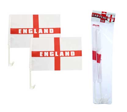 England Car Flags - 2 Pack