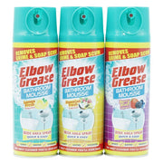 Elbow Grease Lemon Zest, Hawaiian Fresh & Berry Blast Bathroom Mousse Spray Mixed (3 x 400ml)