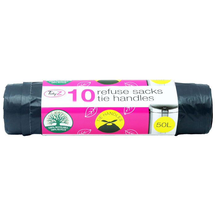 Tidyz Refuse Sacks Tie Handles (50L) - 10 Pack