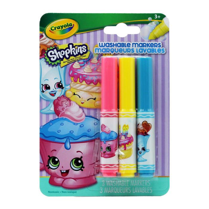Crayola Shopkins Themed Pip Squeaks Markers, 3 Pack