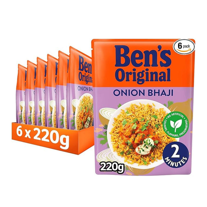 Ben's Original Onion Bhaji Microwave Rice 220g (Box of 6)