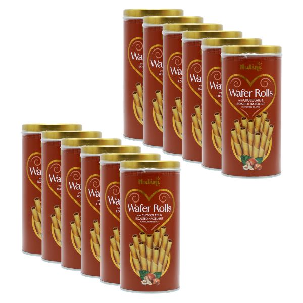Nutini Wafer Rolls Tin Hazelnut (12 x 300g)