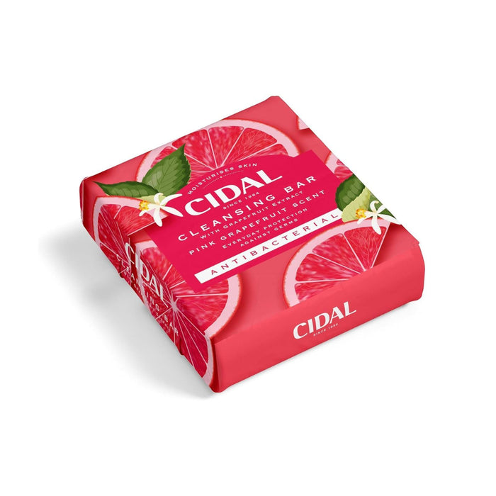 Cidal Pink Grapefruit Cleansing Bar Soap, Antibacterial, With Grapefruit Extract, Twinpack 2 x 100g