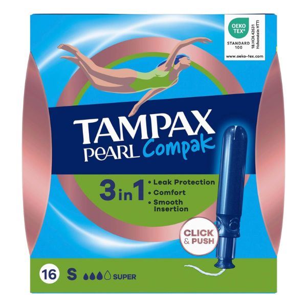 Tampax Pearl Compak 3-in-1 Super Tampons with Applicator (16s)