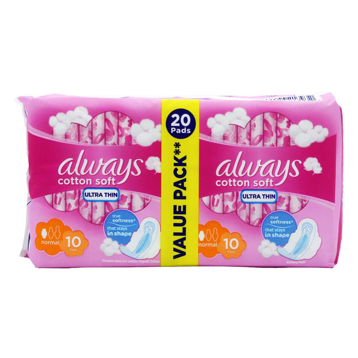 Always Cotton Soft Ultra Thin Normal With Wings Sanitary Towels (20s)