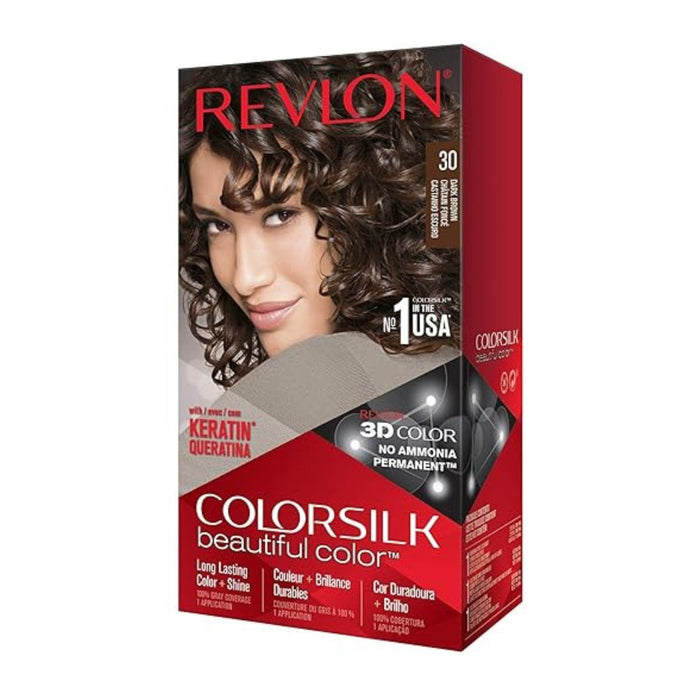 Revlon ColorSilk Permanent Color, Dark Brown #30