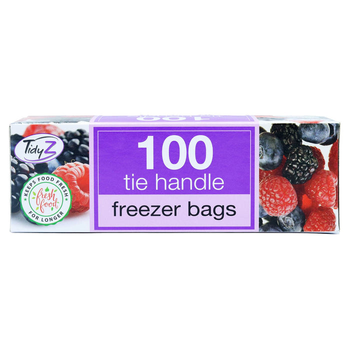 Tidyz Extra Large Freezer Bags Tie Handles, 100 Pack
