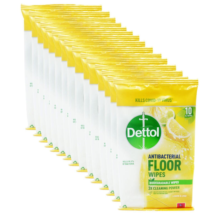 15x Dettol Antibacterial Floor Wipes, Citrus Zest 10's