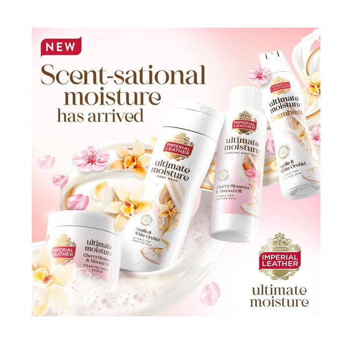 Imperial Leather Ultimate Moisture Cherry Blossom & Almond Oil Foaming Exfoliating Body Scrub, 225ml