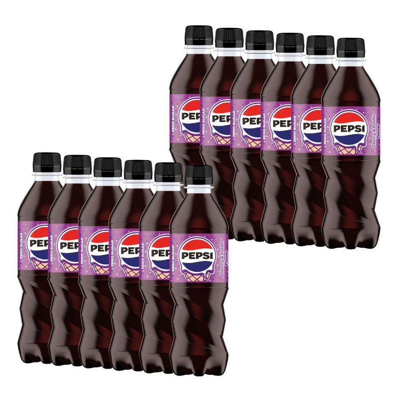 Pepsi Cherry & Vanilla Flavour Zero Sugar Bottle (12 x 500ml)
