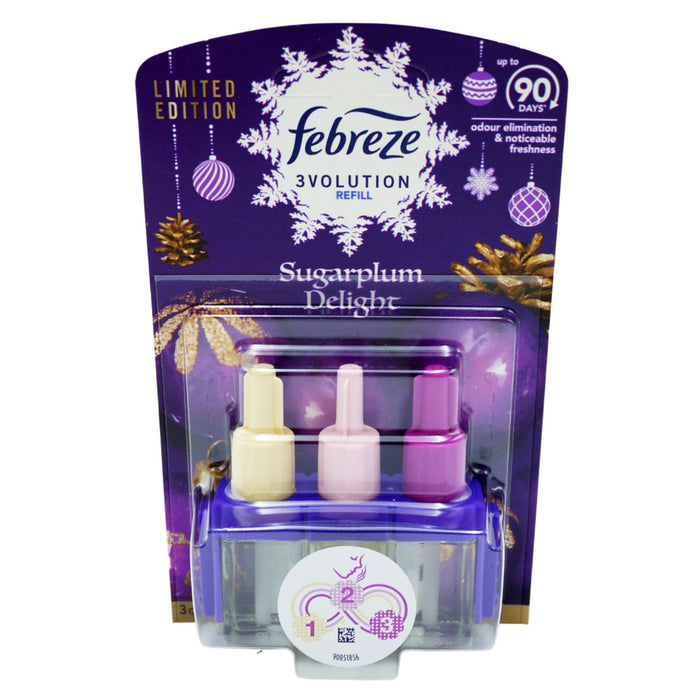 Febreze 3vol  Sugarplum Delight  Plug Refills Christmas Room Fresheners with 3 Scents 20ml