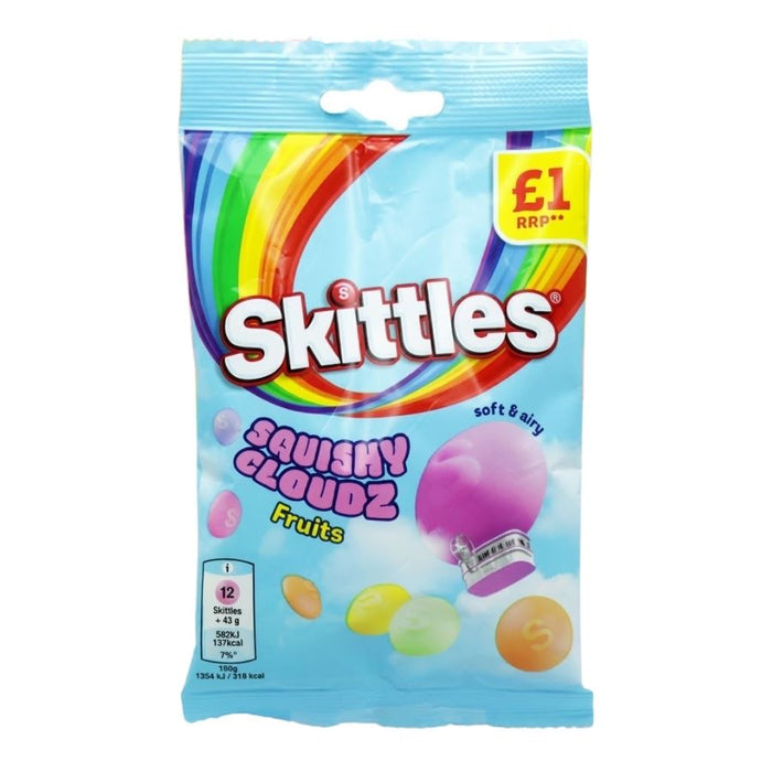 Skittles Squishy Cloudz Fruit Sweets Treat Bag (14 x 70g)