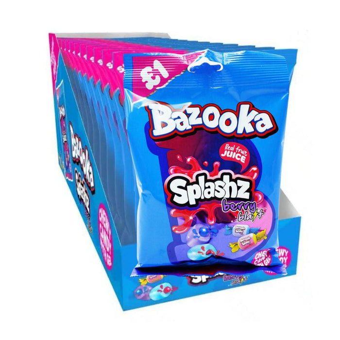 Bazooka Splashz Berry Blast Bag 120g (Box of 12)