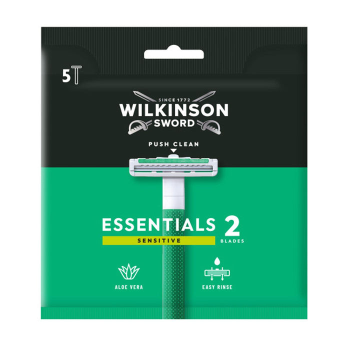Wilkinson Sword Extra Essential 2 Sensitive Disposable Razors For Men (5's)