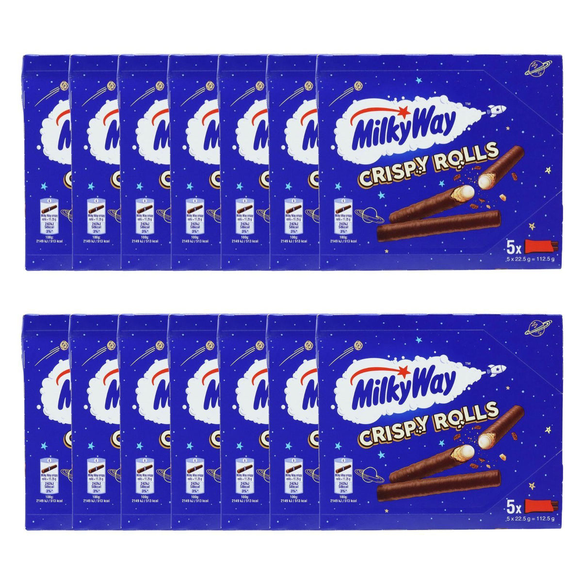 14x Milky Way Milk Chocolate Crispy Rolls 5 pack 112.5g — myShop