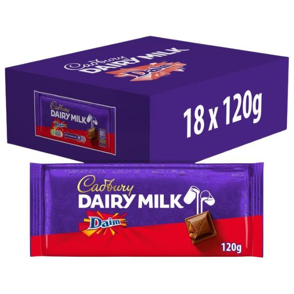 Cadbury Dairy Milk Daim Chocolate Bar (18 x 120g)