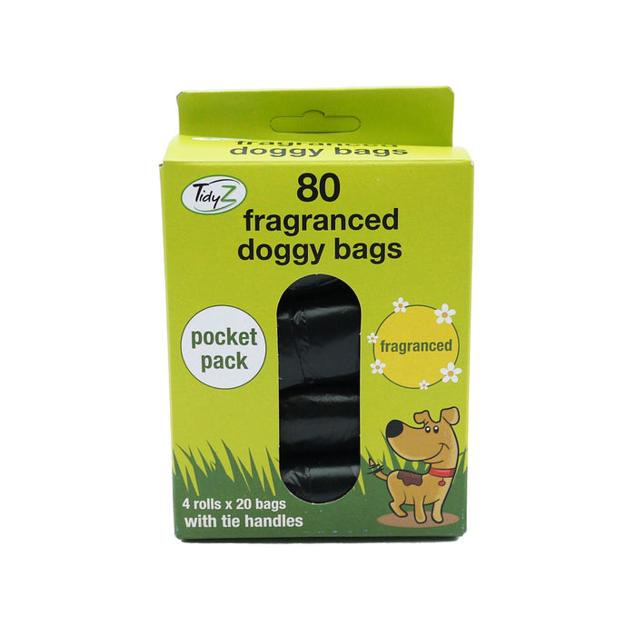 Tidyz Fragranced Doggy Bags With Tie Handles, 80 Pack