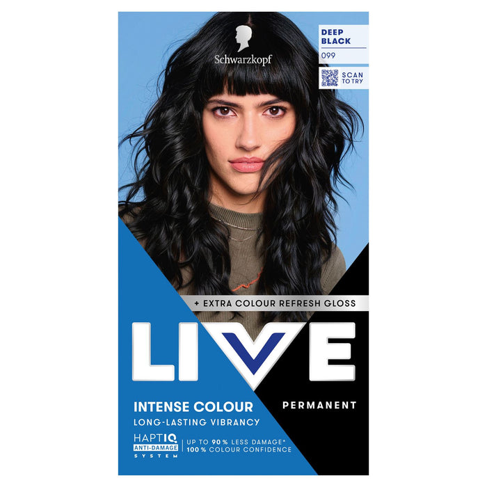 Schwarzkopf LIVE Intense Colour 099 Deep Black Permanent Hair Dye
