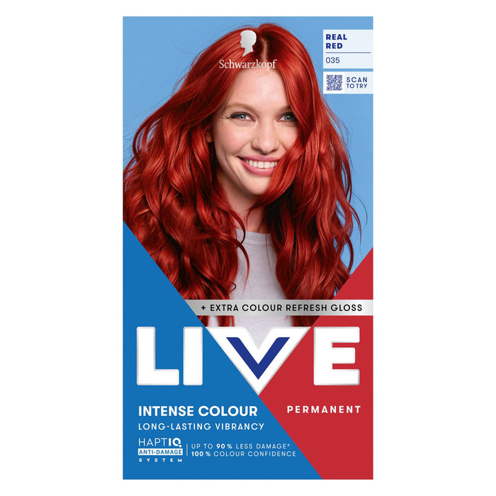 Schwarzkopf LIVE Intense Colour 035 Real Red Permanent Hair Dye