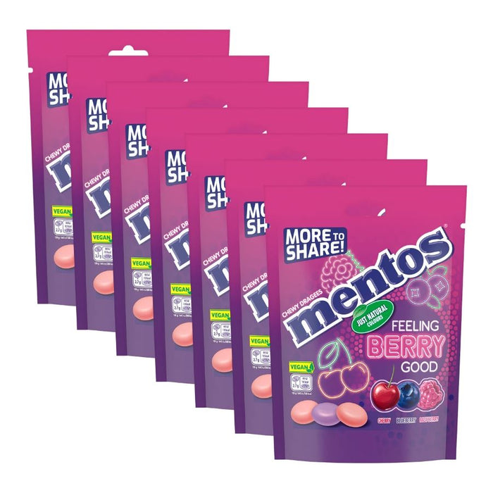 Mentos Berry Good Chewy Dragees Sweets Bag (7 x 160g)