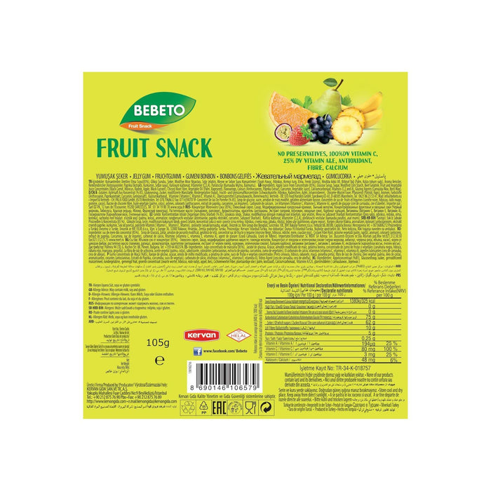 Bebeto Fruit Snacks  7 Pack 105g (Box of 18)