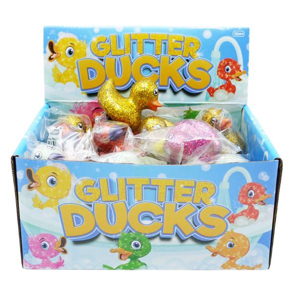 24 x Glitter Ducks Toy 4.5" Assorted