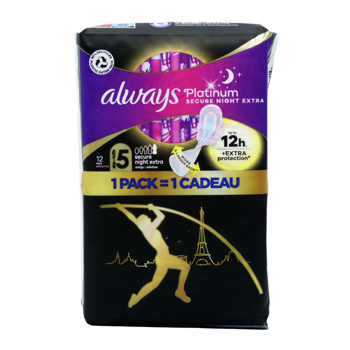 Always Platinum Pads Secure Night Extra Size 5, 12s