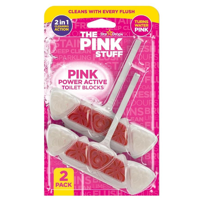 The Pink Stuff Power Active Toilet Blocks 2 Pack (2x50g)