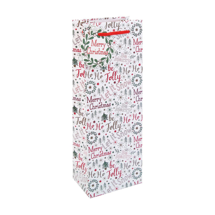 12x  Christmas Bottle Gift Bag Merry Christmas