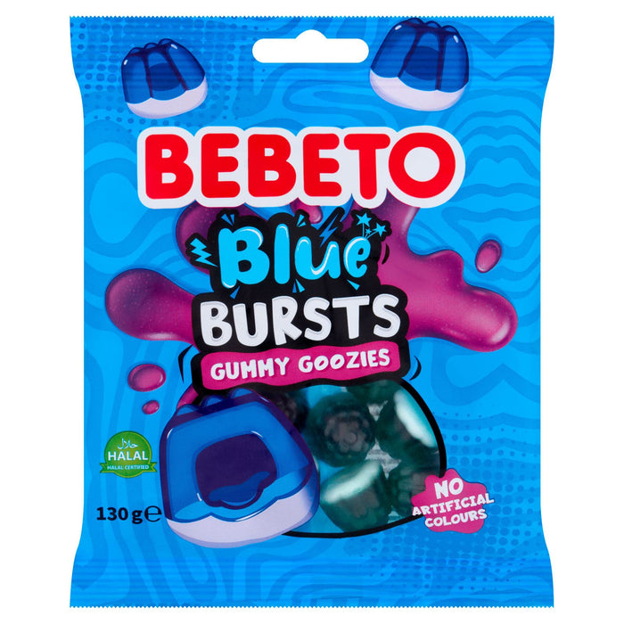 Bebeto Blue Bursts Centre Filled Gummies Gummy Goozies (10 x 130g)
