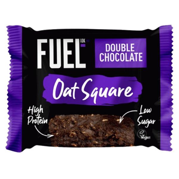 FUEL10K Double Chocolate Oat Squares, High in Protein & Fibre, (12 x 50g)