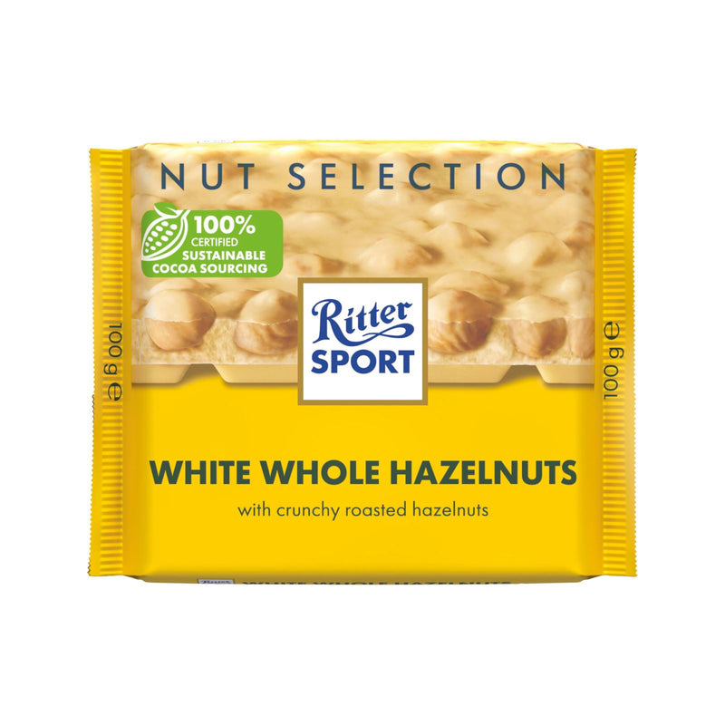 Ritter Sport White Whole Hazelnuts 100g (Box of 10) BB 13/3/25
