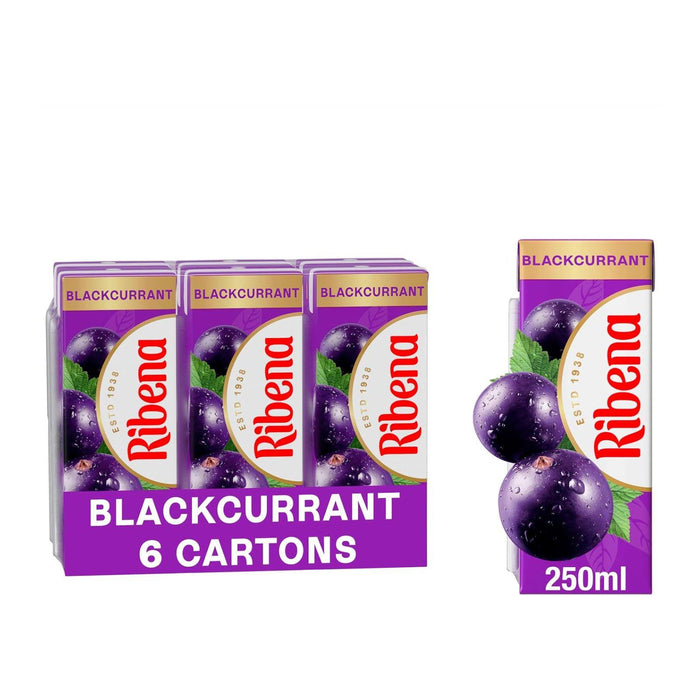 Ribena Blackcurrant Juice Drink Cartons 6 Pack 250ml (Box of 4)