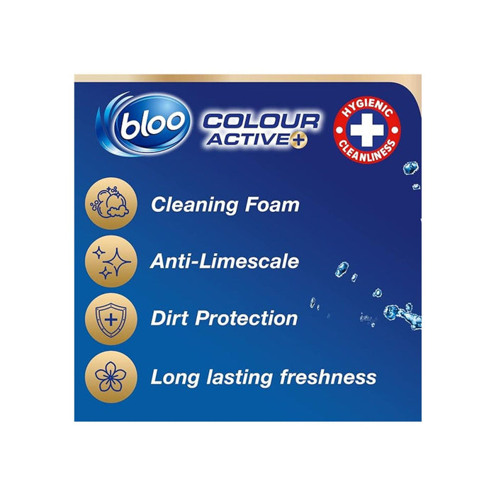 Bloo Colour Active Toilet Rim Block, Bleach, Twin Pack 50g