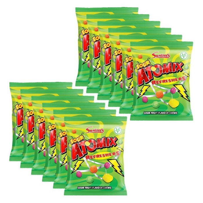 Swizzels Atomix Sour Refreshers Fruit Flavour Chews (12 x 110g)