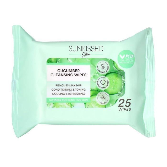 Sunkissed Skin Cucumber Cleansing Wipes 25 Pack