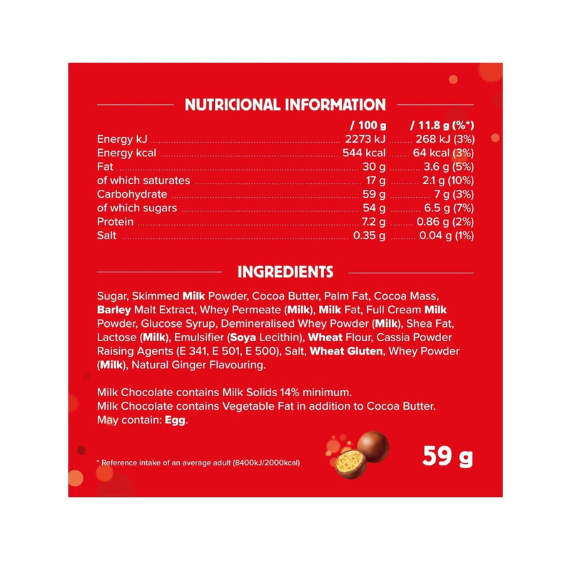 24x Maltesers Gingerbread Flavour Mini Reindeers, Milk Chocolate, 59g - image 2