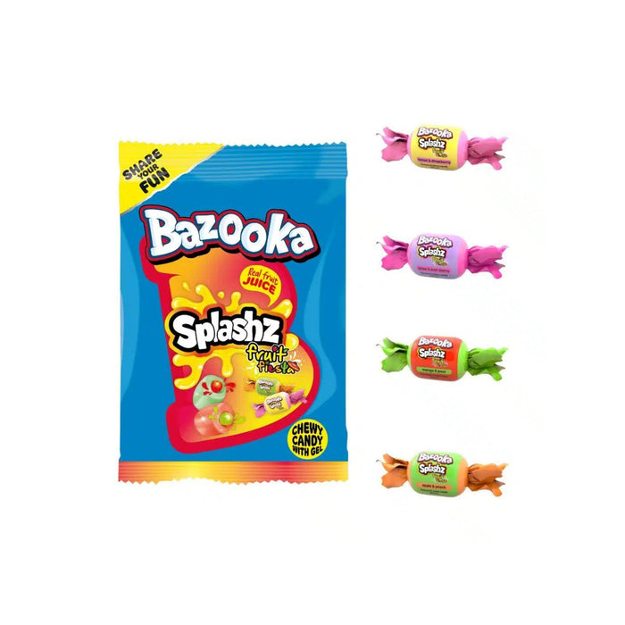 Bazooka Splashz Fruit Fiesta Bag 120g £1.15 PMP (Box of 12)