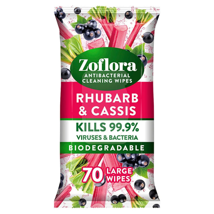 Zoflora Antibacterial Cleaning Wipes Rhubarb & Cassis 70s