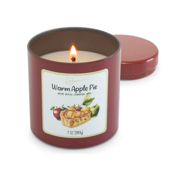 Mainstays Scented Single Wick Tin Candle, Warm Apple Pie, 7 oz.