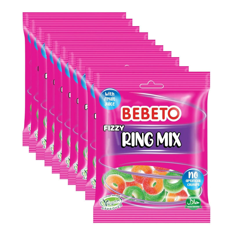 Bebeto Fizzy Ring Mix 150g (Box of 10)