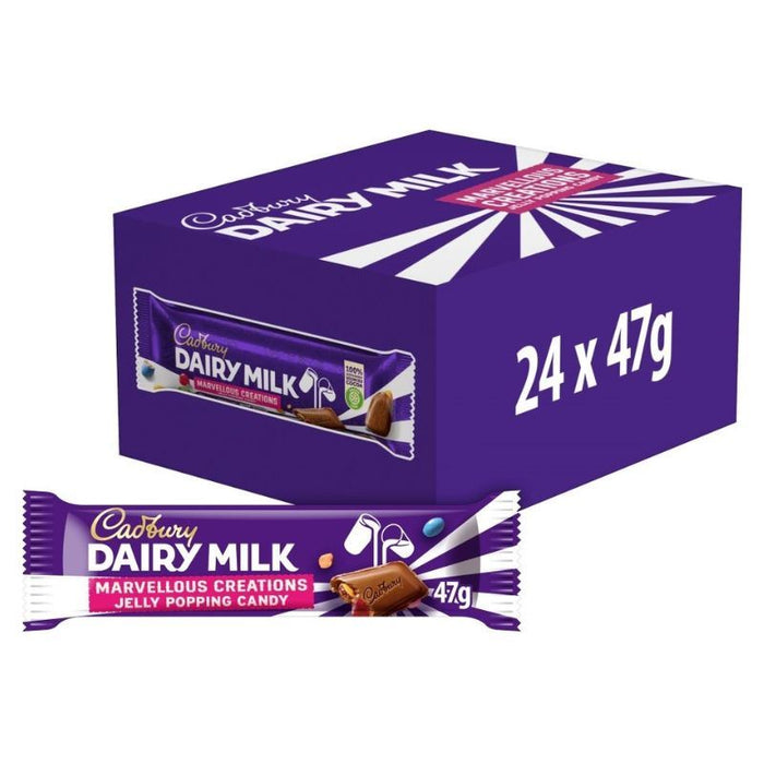 Cadbury Marvellous Creations Jelly Popping Candy Chocolate Bar (24 x 47g)