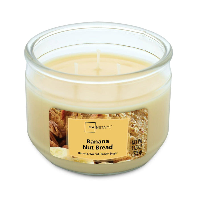 Mainstays Candle Jar 3 Wick Banana Nut Bread 11.5 oz