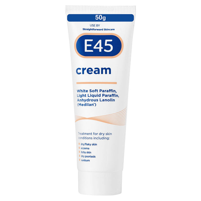 E45 Moisturiser Body Cream for Dry Skin & Eczema (50g)